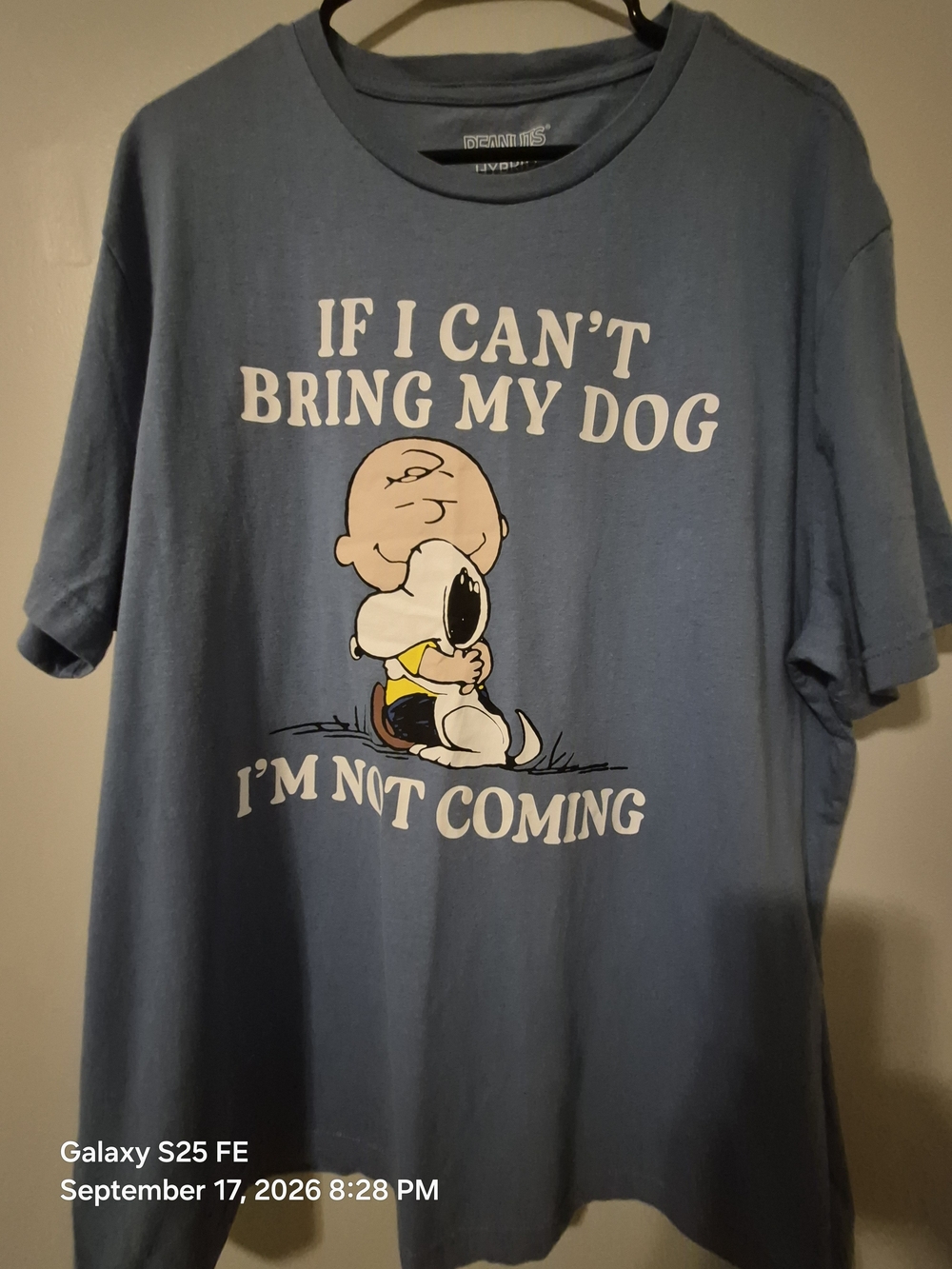 Peanuts Blue Charlie Brown & Snoopy Dog Lover Tee